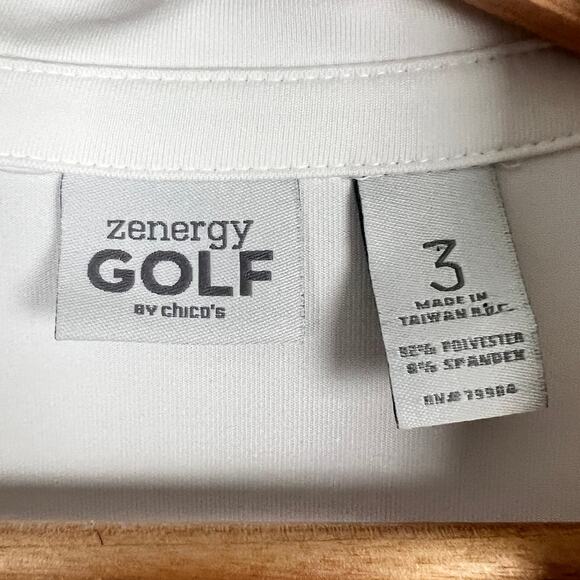 Chico's Women's XL Zenergy‎ Golf Athleisure Preppy Tenniscore Embellished Polo - Picture 6 of 10